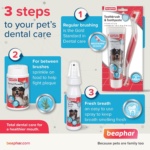 Beaphar, Double - Ended Toothbrush, Dental Care for Dogs & Cats, Targets Hard - to - Reach Areas, Helps Prevent Bad Breath and Combat Plaque, Suitable for All Mouth Sizes, Red, White, 1 Count