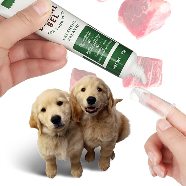 Pet Toothbrush and Toothpaste Teeth Brushing Kit Dog Cat Finger Toothbrush with Toothpaste Kit Beef Flavor Toothpaste Dog Plaque Removal Health Supplies - Image 7