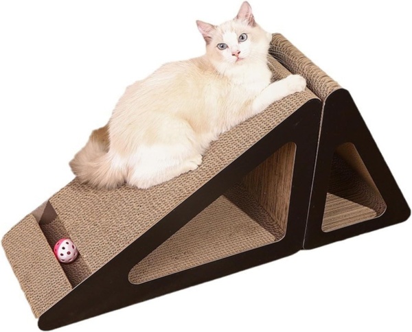 Space Saving Triangular Cats Scratcher Stand With Rotating For Interaction Fun And Claws Health Grinding Scratch Toy - Image 5