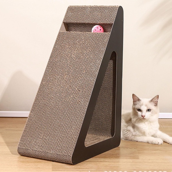Space Saving Triangular Cats Scratcher Stand With Rotating For Interaction Fun And Claws Health Grinding Scratch Toy - Image 9