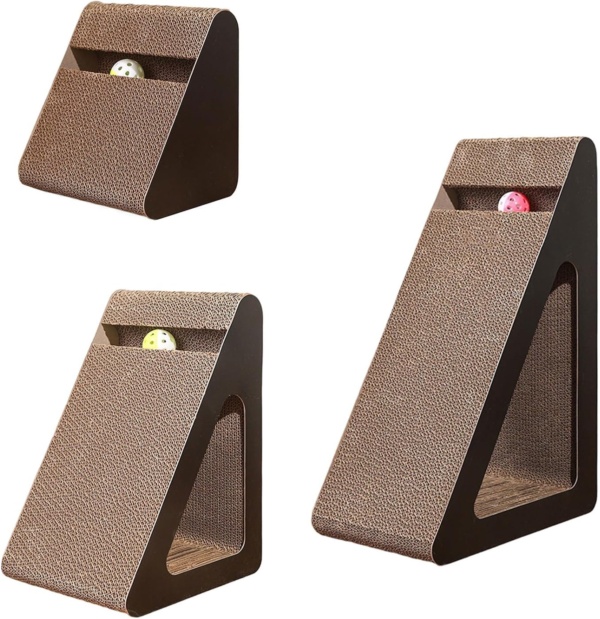 Space Saving Triangular Cats Scratcher Stand With Rotating For Interaction Fun And Claws Health Grinding Scratch Toy - Image 4