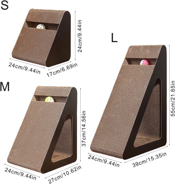 Space Saving Triangular Cats Scratcher Stand With Rotating For Interaction Fun And Claws Health Grinding Scratch Toy - Image 3