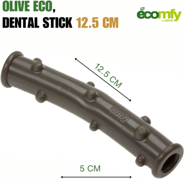 ECOMFY Olive Eco Chew Toys For Dogs | Dental Stick 12.5cm| Dog Toys For Boredom| Eco-Friendly Dog Chew Toy - Long-Lasting Fun | Dog Teething Toys | Dental Health, Sustainable Playtime - Image 2