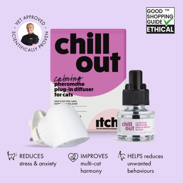 Chill Out Starter Kit for Cats | Calming Pheromones Plug in Diffuser and 30-Day Refill | Anxiety and Stress Relief - Image 2