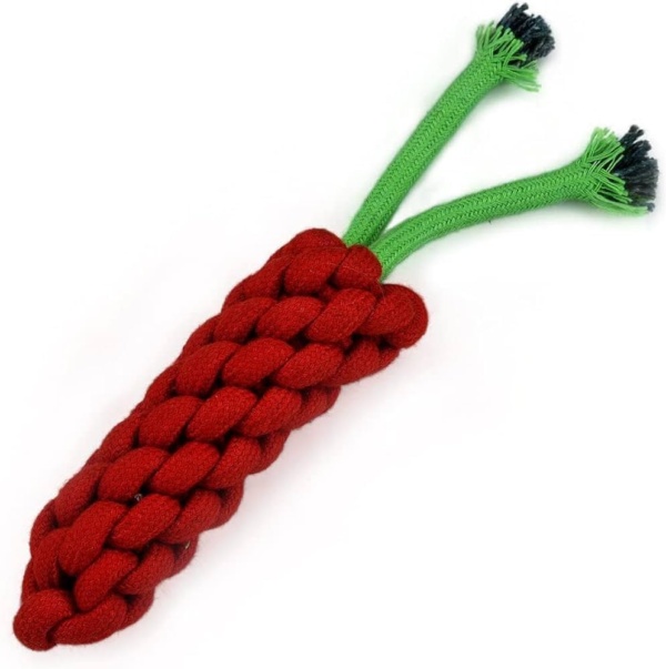 Chew Toy for Small Dogs Puppy Medium Dog, Teeth Cleaning Interactive Tug of War Braided Cotton Rope Carrot Toy for Boredom, Dental Health and Relieve Stress - Pack of 2 - Image 4