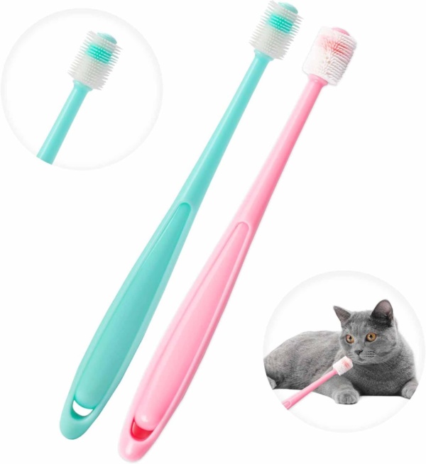 2 Pack Small Dog & Cat Toothbrush,360 Degree Soft Silicone Pet Toothbrush Cat Dental Care Dog Oral Hygiene Deep Clean Pet Teeth Cleaning Kit - Image 5