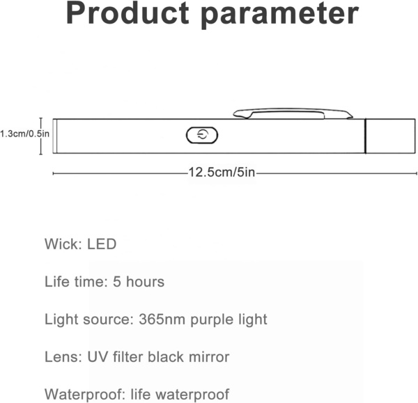 Wood's Lamp Portable,UV Black light for Pet Dog/Cat Care,cat Ringworm Detector, Pet Urine Detector, with Portable buckle and Magnetic back cover - Image 7