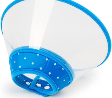 Pet Cone,Dog Cone Adjustable Collar,Protect The Neck Surgery Recovery,for Puppies,Small Dogs and Cats (S, White,Bule)
