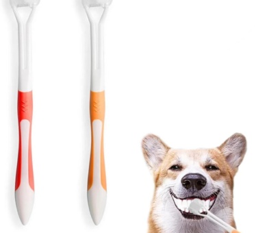 2Pcs Dog Toothbrush & Cat Toothbrush,3 Sided Dog Toothbrush,Puppy Toothbrush Dog Teeth Cleaning Products Triple Headed Dog Plaque Remover for Dog Cat pet Tooth Dental Health