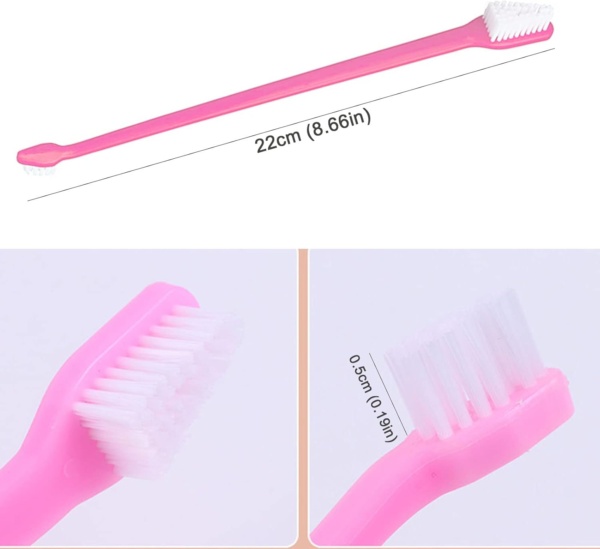 10pcs Dog Toothbrush, DKDDSSS Long Handle Double Head Dog Toothbrushes, Cat Teeth Cleaning Toothbrush, for Pet Dogs Cats Puppy Dental Care Toothbrush - Image 7