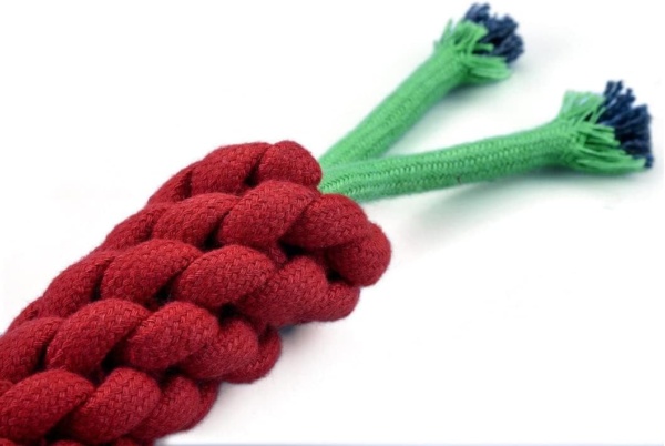 Chew Toy for Small Dogs Puppy Medium Dog, Teeth Cleaning Interactive Tug of War Braided Cotton Rope Carrot Toy for Boredom, Dental Health and Relieve Stress - Pack of 2 - Image 2