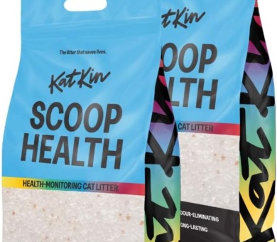 Scoop Health Litter 2 Bags (2 x 2.7kg/6.7L bag): Health-Monitoring Colour-Changing Cat Litter Made With Odour-Eliminating, Fast-Absorbing, Long-Lasting Silica Crystals.