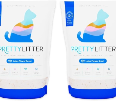 PrettyLitter Health Monitoring Cat Litter, Scented Lotus Flower, Non-Clumping Crystal Litter, 6 lbs (Pack of 2)