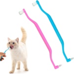 2 Pack Double-Sided Cat & Dog Toothbrush, Cat Toothbrush Dog Toothbrush, Ergonomic Design with Micro Brush Head for Effective Oral Care, Cat Dental Care Supplies Pet Dental Cleaning Tool