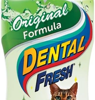 DENTAL FRESH Water Additive for Cats, Original Formula, 8 oz – Bad Breath Treatment for Cats – Add to Water Bowl to Whiten Teeth and Eliminate Bad Breath – Cat Teeth Cleaning to Improve Oral Health