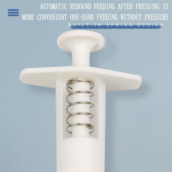 Animal Medicine Feeder Pill Dispenser Feeding Dispenser Tool Side Grip Press Type with Plastics for Feeding Small Dogs Cats Animals White - Image 2