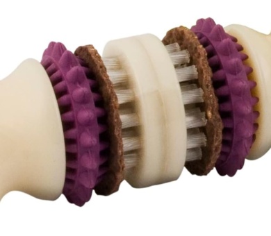 Premier PetSafe Busy Buddy Bristle Bone S Durable Dog Chew Toy, Dog Toy Bone with Treat Rings for Dental Health, Small Dogs