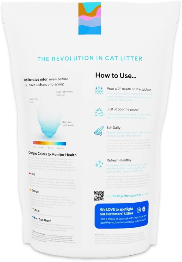 PrettyLitter Health Monitoring Cat Litter, Scented Lotus Flower, Non-Clumping Crystal Litter, 6 lbs (Pack of 2) - Image 7