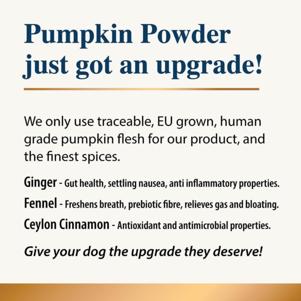 Pumpkin & Spice Whole Food Supplement Topper for Dogs 200g | Superior Pumpkin Powder with Added Gut Healthy Spices | Pumpkin Spice| Fibre Rich, Prebiotic, Anal Gland Health| Scooting (2 x 200g) - Image 3