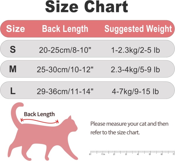 HEYWEAN Cat Recovery Suit Post Surgery Cat Body Suit After Surgery Cat Onesie Stop Licking Cat Medical Vest Spay Suit Cat Surgery Recovery Suit Cat Surgical Suit Protection Suit Kitten Recovery Suit - Image 2