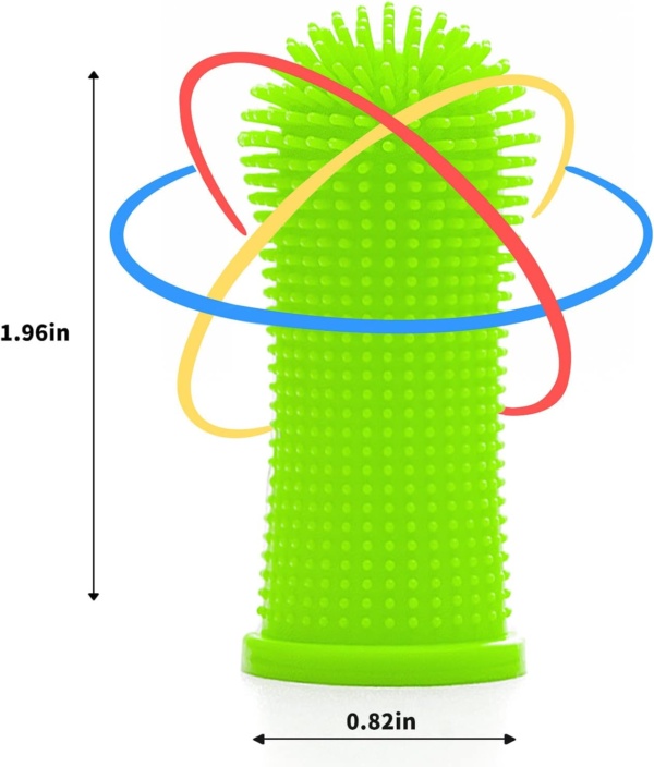 Dog Toothbrush Set (4 Packs), 360º Pets Teeth Cleaning Toothbrush for Dogs Cats Dental Care, Silicone Finger Teeth Brush - Image 3