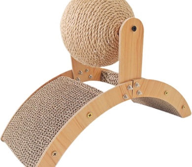 Cat Scratcher Toy, Kitten Claw Grinding Ball, Wooden Sisal Scratcher, Furniture Protector, Exercise and Claw Health Promoter, for Indoor Outdoor Pet Play, 20.08x12.2x7.87 inches