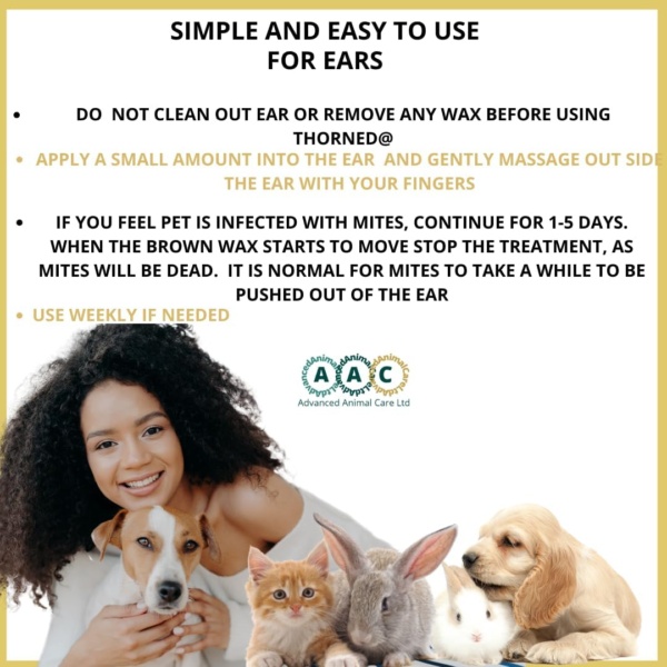 AAC Advanced Animal Care Thorned@Canker 30g For Ears & Paws. Itchy, Inflammed,Sore, Waxy, Dirty, Smelly Canker/Mites Treatment For Dogs Cats Rabbits - Image 6