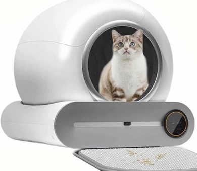65L Self Cleaning Cat Litter Box, Dual Sensor Automatic Cat Toilet,With Odor Eliminator App Control & Health Monitor Includes Garbage Bags,For Multiple Cats