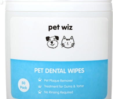 Dental Finger Wipes with Spearmint Oil for Dogs & Cats. Removes Plaque & Tartar, Care for Gums & No Rinsing Required.