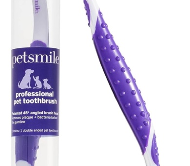 Petsmile Professional Pet Toothbrush - Patented 45° Cat & Dog Toothbrush for Small & Large Animals - Pet Accessories for Dental Care - VOHC Approved Teeth Cleaning - Toothpaste Not Included