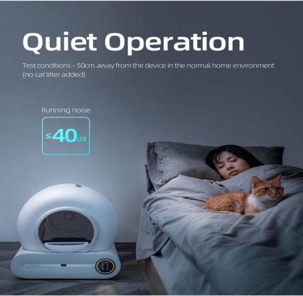 Self Cleaning Cat Litter Box 65L, App Control And Health Monitoring,Safe Anti-Pinch,Ion Deodorisation,9l Waste Bin, For Multiple Cats, With Garbage Bags - Image 7