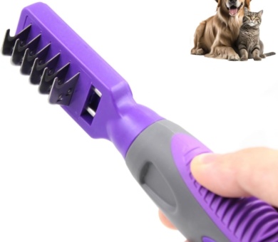 Hertzko 2-in-1 Dog Matt Remover & Grooming Brush - Cat Brush, Pet Hair Remover, Dematting Tools for Dogs - Effective Dematting Comb for Dogs and Cats, Ideal Matt Breaker and Dog Coat Care - Small