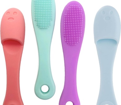 4pcs Pore Brush,25 * 105mm Finger Nose Brush,Gently Cleanses The Skin,Soft Silicone Bristles,Mini Nose Clean Blackheads Skin,Suitable For Dental Care Of Cats,Dogs And Puppies