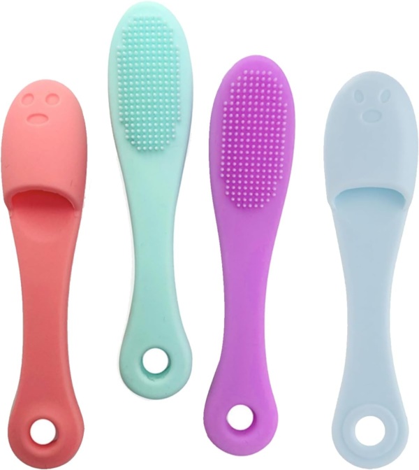 4pcs Pore Brush,25 * 105mm Finger Nose Brush,Gently Cleanses The Skin,Soft Silicone Bristles,Mini Nose Clean Blackheads Skin,Suitable For Dental Care Of Cats,Dogs And Puppies