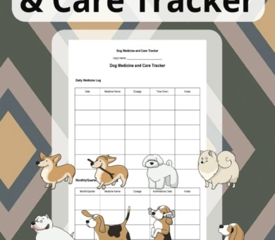 Dog Medicine & Care Tracker: Dog Medicine and Care Tracker: Compact 6x9 Journal for Daily, Monthly, and Quarterly Health Records – 110 Pages for Vet and Grooming Logs
