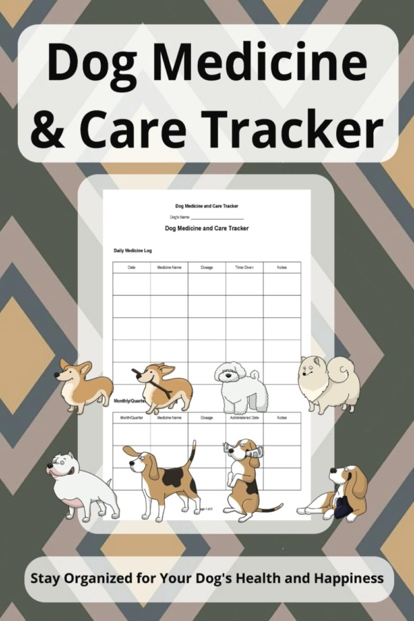 Dog Medicine & Care Tracker: Dog Medicine and Care Tracker: Compact 6x9 Journal for Daily, Monthly, and Quarterly Health Records – 110 Pages for Vet and Grooming Logs