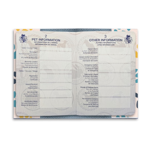 Passport Cover for Pet with Paws & 'Woof' Text | Dog Health Record Holder for Pet Travel, Vet Appointments, and Animal Health Documents | Perfect Gift for Pet Owners | Veterinary passport cover - Image 2