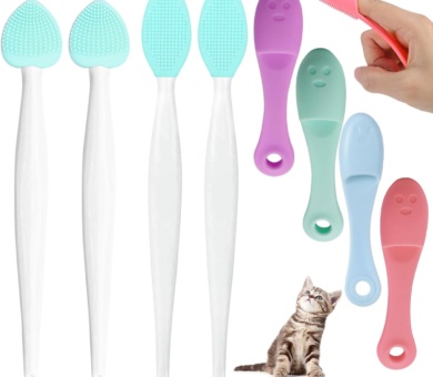 8 Pcs Cat Chin Brush Dog Finger Toothbrush Silicone Scrubber for Cats Cat Chin Cleaner Silicone Cat Chin Scrubber Silicone Material Deep Effective Cleaning Suitable for Dog and Cat Dental Care