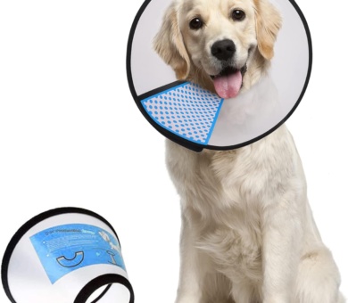 Supet Dog Cone Adjustable Pet Cone Recovery Collar Comfortable Pet Cone Collar Protective for After Surgery Anti-Bite Lick Wound Healing Safety Practical Plastic E-Collar for Dogs and Cats (White XXL)