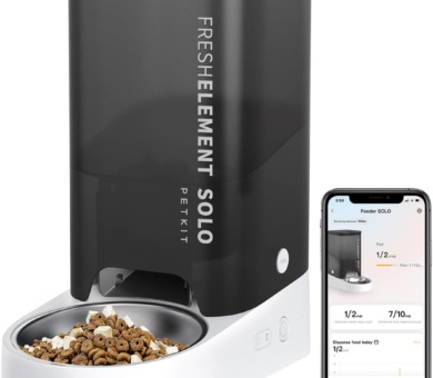 PETKIT Automatic Cat Feeder, 2.4GHz Auto Cat Feeder with App Control 3L, Low Food & Blockage Sensor, 304 Stainless Steel Bowl, Fresh Lock Technology,1-30 Meals/Day Anti-Clog Pet Feeder
