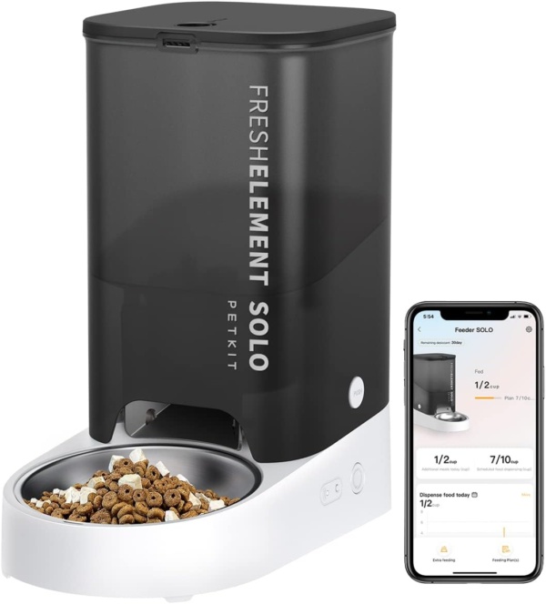 PETKIT Automatic Cat Feeder, 2.4GHz Auto Cat Feeder with App Control 3L, Low Food & Blockage Sensor, 304 Stainless Steel Bowl, Fresh Lock Technology,1-30 Meals/Day Anti-Clog Pet Feeder
