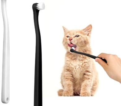 2 Pcs Dog Toothbrushes Pet Toothbrush with Ultra Soft Nano Bristles Micro Head Kitten Teeth Cleaning Brush Pet Dental Care Toothbrush for Small Dog Cat, Pet Deep Clean Dense Brush