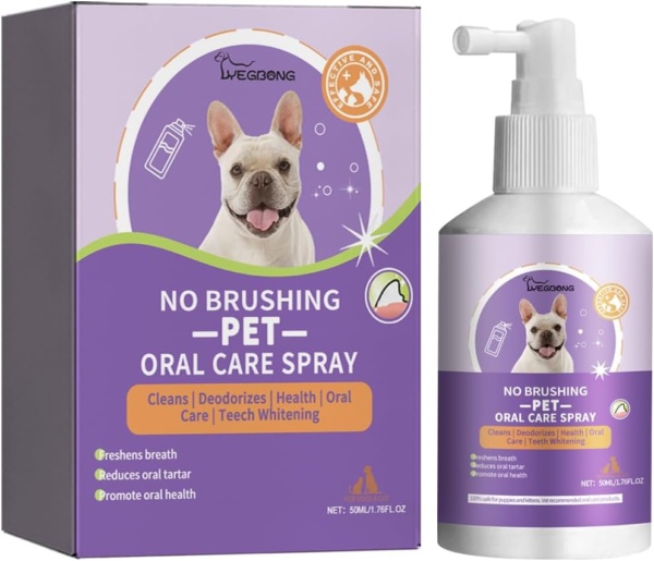 VENNERLI Pet Oral Care Spray Cleaning Oral Care Freshens Breath Reduces Oral Tartar Promote Oral Health (50ml)