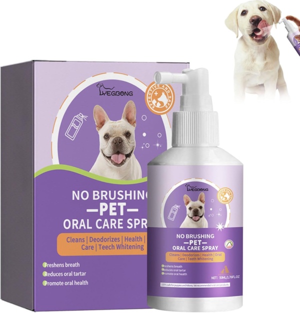 Pets Dental Teeth Cleaning Spray,Pets Oral Spray,Pet Oral Spray for Dogs and Cats,Teeth Cleaning Spray,Pets Dental Care Bad Breath Treatment,Breath Freshener Spray Natural