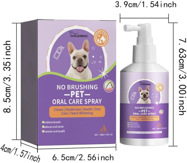 Pets Dental Teeth Cleaning Spray,Pets Oral Spray,Pet Oral Spray for Dogs and Cats,Teeth Cleaning Spray,Pets Dental Care Bad Breath Treatment,Breath Freshener Spray Natural - Image 6