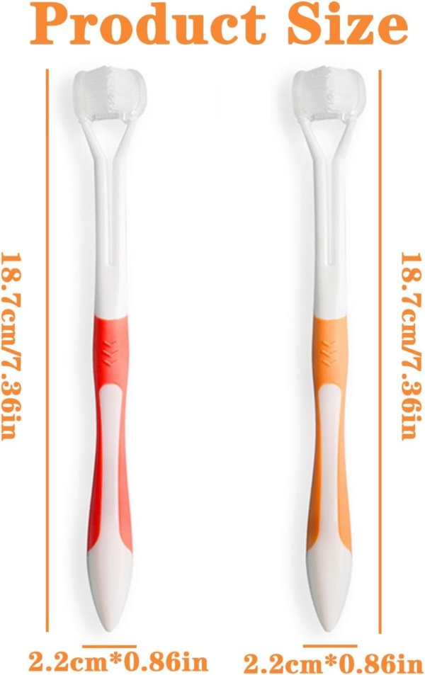 2Pcs Dog Toothbrush & Cat Toothbrush,3 Sided Dog Toothbrush,Puppy Toothbrush Dog Teeth Cleaning Products Triple Headed Dog Plaque Remover for Dog Cat pet Tooth Dental Health - Image 2