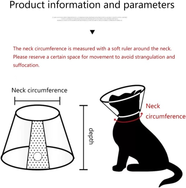 Pet Grooming Anti-Bite Collar 2-Pack, Environmentally Friendly Plastics Collar for Dogs & Cats, Adjustable Recovery Cone for Wound Protection, Post-Surgery Care & Injury Prevention(S, White) - Image 7