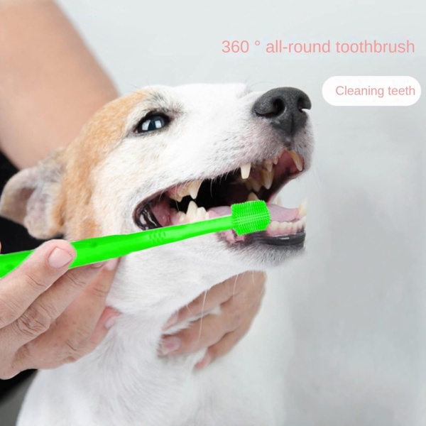 Dog Brush Cat Pet Puppy Gum Finger Toothbrush Dental Care Teeth Cleaning Supplies Kit for Dogs, 2 Pcs 360° Silicone - Image 2
