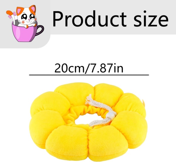 Sunflower Pet Recovery Collar Soft and Comfortable Anti-Lick and Scratch Adjustable Neck Collar Promote Healing for Cats and Dogs Post-surgery Care - Image 2