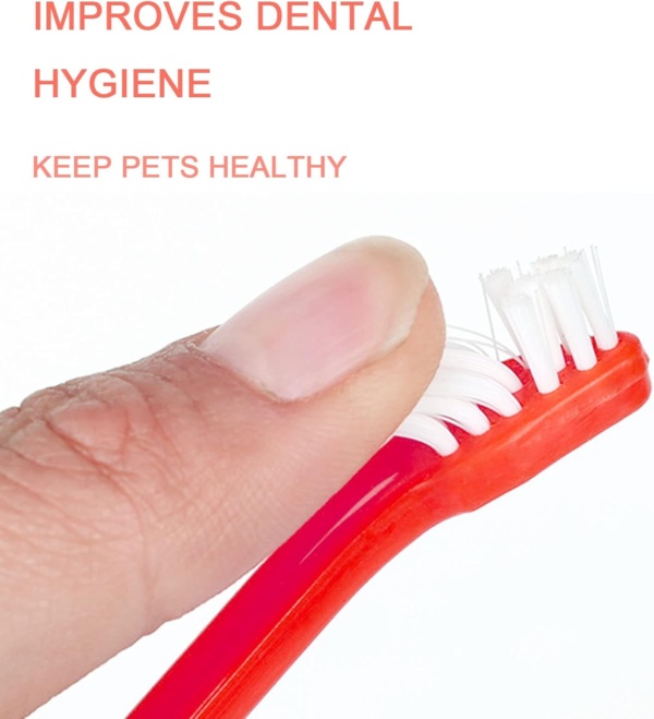 10pcs Dog Toothbrush, DKDDSSS Long Handle Double Head Dog Toothbrushes, Cat Teeth Cleaning Toothbrush, for Pet Dogs Cats Puppy Dental Care Toothbrush - Image 6